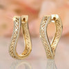Trendy Bohemian Palace Style Geometric Sshaped Microinlaid Hollow Irregular Zircon Copper Earrings For Women