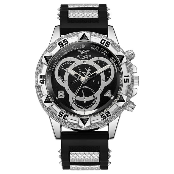 Trendy Business Men's Round Dial Alloy Band Watch With Ordinary Glass Mirror