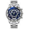 Trendy Business Men's Round Dial Alloy Band Watch With Ordinary Glass Mirror