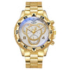Trendy Business Men's Round Dial Alloy Band Watch With Ordinary Glass Mirror