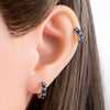 Trendy Cool Black Oil Dropping Cross Couple's Metal Earrings With Geometric Pattern And Electroplating Treatment