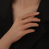 Trendy Cool Vintage Open Stainless Steel Ring With Geometric Pattern For Women And Men Electroplated And Adjustable