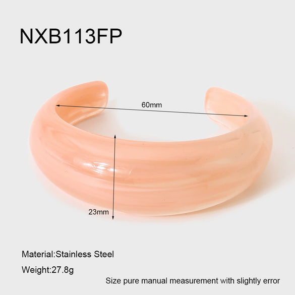 Trendy Dopamine Candy Color Gradient Open Handmade Resin Bracelet Jewelry For Women