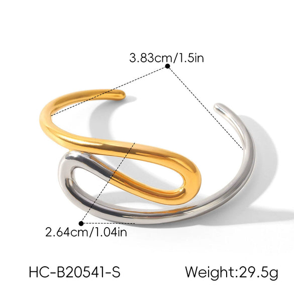 Trendy Electroplated Geometric Stainless Steel Bracelet