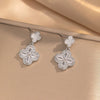 Trendy Elegant Fourleaf Clover Women's Earrings Copper Geometric Electroplating