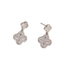 Trendy Elegant Fourleaf Clover Women's Earrings Copper Geometric Electroplating