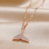 Trendy Elegant Simple Fishtail Clavicle Chain For Female With Zircon Niche Design Alloy And Titanium Steel Electroplating Treatment