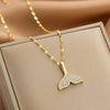 Trendy Elegant Simple Fishtail Clavicle Chain For Female With Zircon Niche Design Alloy And Titanium Steel Electroplating Treatment