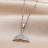 Trendy Elegant Simple Fishtail Clavicle Chain For Female With Zircon Niche Design Alloy And Titanium Steel Electroplating Treatment