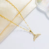 Trendy Elegant Simple Fishtail Clavicle Chain For Female With Zircon Niche Design Alloy And Titanium Steel Electroplating Treatment