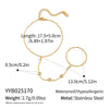 Trendy Elegant Women's Geometric Stainless Steel Real Gold Plated Finger Chain Hand Accessory