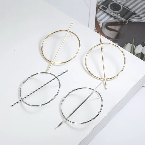 Trendy Fashion Alloy Earrings With Diamond Zircon And Pearl For Women Electroplated Geometric Design