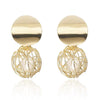 Trendy Fashion Alloy Earrings With Diamond Zircon And Pearl For Women Electroplated Geometric Design