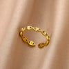 Trendy Fashion Devil's Eye Opening Ring Stainless Steel Gold Plated
