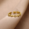 Trendy Fashion Devil's Eye Opening Ring Stainless Steel Gold Plated