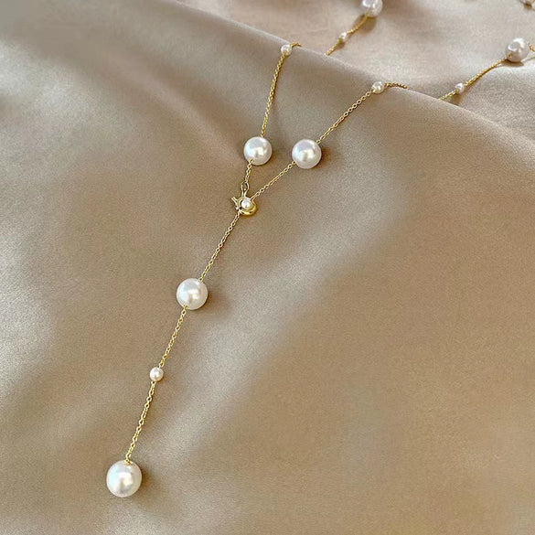 Trendy Fashion Retro Love Clavicle Chain Necklace For Women Titanium Steel Gold Inlaid Geometric Design
