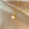 Trendy Fashion Retro Love Clavicle Chain Necklace For Women Titanium Steel Gold Inlaid Geometric Design
