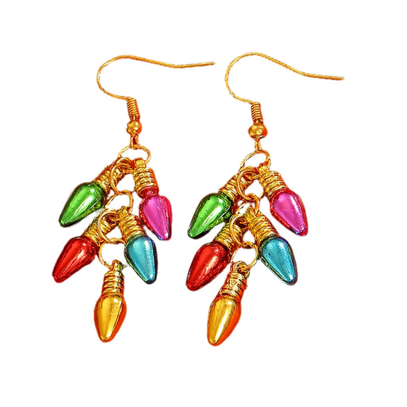 Trendy Festive Lantern Style Geometric Hoop Earrings For Women Acrylic Electroplated Party Jewelry