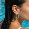 Trendy Geometric Irregular Line Stainless Steel Earrings For Women With 18K Vacuum Plated Finish