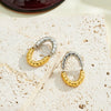 Trendy Geometric Irregular Line Stainless Steel Earrings For Women With 18K Vacuum Plated Finish