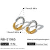 Trendy Geometric Irregular Line Stainless Steel Earrings For Women With 18K Vacuum Plated Finish