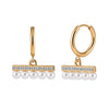 Trendy Geometric Pearl Stud Earrings For Women With Vacuum Real Gold Plating