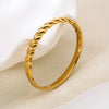 Trendy Geometric Stainless Steel Braided Clasp Bracelet 18K Gold Plated Waterproof Jewelry For Women