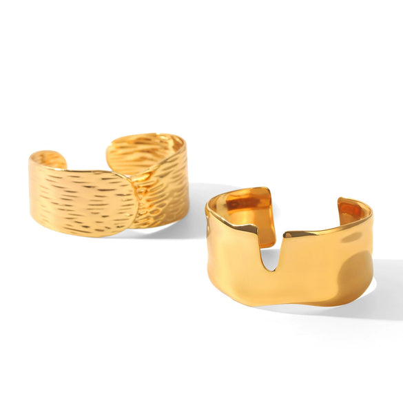 Trendy Geometric Stainless Steel Electroplated Wide Open Bracelet Highend Accessory