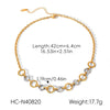 Trendy Gold Plated Stainless Steel Geometric Jewelry Bracelet And Necklace For Women