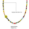 Trendy Handmade Yellow Smiley Rice Beads Clavicle Chain Bohemian Short Necklace With Geometric Design And Beaded Treatment