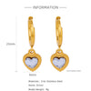 Trendy Hollow Double Ring Button Hoop Earrings Stainless Steel Electroplating Women's