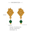 Trendy Hollow Double Ring Button Hoop Earrings Stainless Steel Electroplating Women's