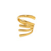 Trendy Hollow Minimalist Geometric Stainless Steel Ring Electroplated For Women