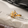 Trendy Ins Style Geometric Fivepointed Star Open Electroplated Stainless Steel Ring For Women