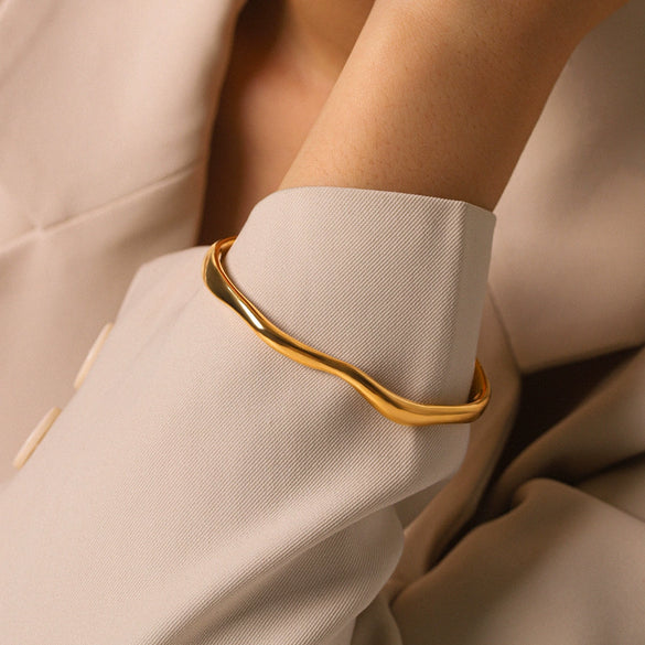 Trendy Irregular Geometric Stainless Steel Electroplated 18K Gold Nonfading Bracelet Jewelry Accessory