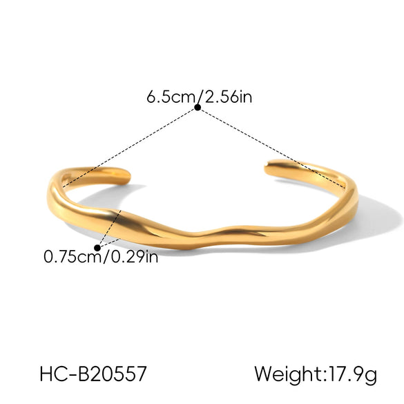 Trendy Irregular Geometric Stainless Steel Electroplated 18K Gold Nonfading Bracelet Jewelry Accessory