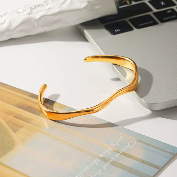 Trendy Irregular Geometric Stainless Steel Electroplated 18K Gold Nonfading Bracelet Jewelry Accessory