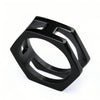 Trendy Irregular Polygon Unisex Ring Stainless Steel Gold Plated With Animal Zodiac Pattern