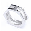 Trendy Irregular Polygon Unisex Ring Stainless Steel Gold Plated With Animal Zodiac Pattern