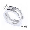Trendy Irregular Polygon Unisex Ring Stainless Steel Gold Plated With Animal Zodiac Pattern
