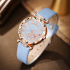 Trendy Love Arrow Round Dial Belt Watch Heart Jewelry Alloy Case Imitation Leather Strap Rose Gold Buckle