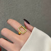 Trendy Metal Texture Ring In Cold Style With Geometric Pattern Silver Plated Electroplating For Women