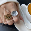 Trendy Metal Texture Ring In Cold Style With Geometric Pattern Silver Plated Electroplating For Women