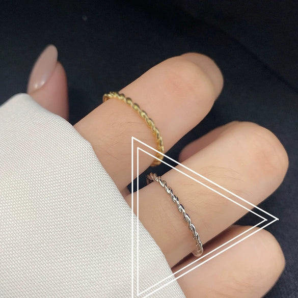 Trendy Metal Texture Ring In Cold Style With Geometric Pattern Silver Plated Electroplating For Women