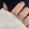 Trendy Metal Texture Ring In Cold Style With Geometric Pattern Silver Plated Electroplating For Women