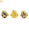Trendy Natural Stone Gold Plated Flower Adjustable Open Ring Minimalist Floral Statement Ring For Unisex
