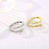 Trendy Open Adjustable Geometric Zircon Ring For Women Micro Pave Personality Index Finger Jewelry