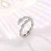 Trendy Open Adjustable Geometric Zircon Ring For Women Micro Pave Personality Index Finger Jewelry
