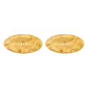 Trendy Oval Striped Stainless Steel 18K Gold Plated Earrings Unisex Geometric Ear Accessories