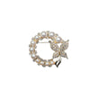 Trendy Pearl Bow Brooch Zinc Alloy Diamond Encrusted Electroplating Clothing Accessories Unisex